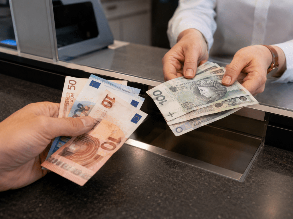 Argentarii — euro currency exchange in central Warsaw Exchanging euros to Polish złoty — EUR/PLN rate at Argentarii currency exchange in Warsaw